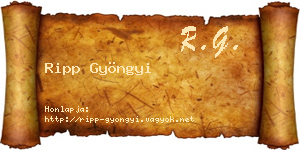 Ripp Gyöngyi névjegykártya