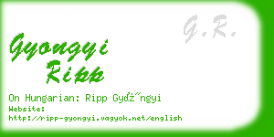 gyongyi ripp business card